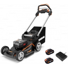 Аккумуляторная газонокосилка Worx WG749E Аккумуляторная газонокосилка Worx WG749E
