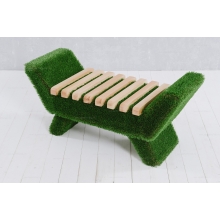 Лавочка из искусственной травы Barocco (светлая) Лавочка из искусственной травы Barocco (светлая)