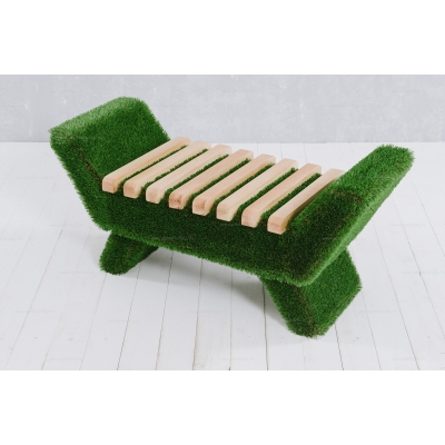 Лавочка из искусственной травы Barocco (светлая) Лавочка из искусственной травы Barocco (светлая)