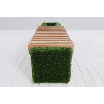 Лавочка из искусственной травы Sherwood с кашпо для цветов (светлая) Лавочка из искусственной травы Sherwood с кашпо для цветов (светлая)