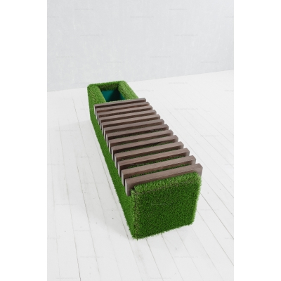 Лавочка из искусственной травы Sherwood с кашпо для цветов (темная) Лавочка из искусственной травы Sherwood с кашпо для цветов (темная)