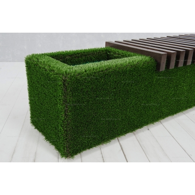 Лавочка из искусственной травы Sherwood с кашпо для цветов (темная) Лавочка из искусственной травы Sherwood с кашпо для цветов (темная)