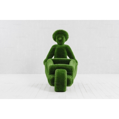 Садовая фигура из искусственной травы «Человек с тележкой» Садовая фигура из искусственной травы «Человек с тележкой»