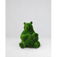 Садовая фигура из искусственной травы «Панда с детенышем»