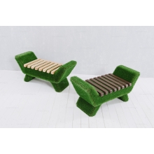 Садовые фигуры из искусственной травы «Лавочки»