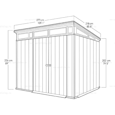 Древесно-пластиковый композитный сарай Keter Artisan 9x7 Древесно-пластиковый композитный сарай Keter Artisan 9x7