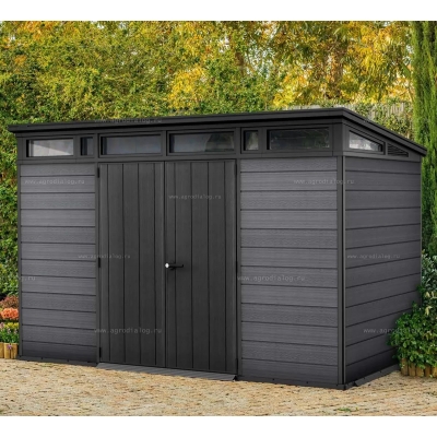 Древесно-пластиковый композитный сарай Keter Cortina 2.0 11x7 Graphite Древесно-пластиковый композитный сарай Keter Cortina 2.0 11x7 Graphite