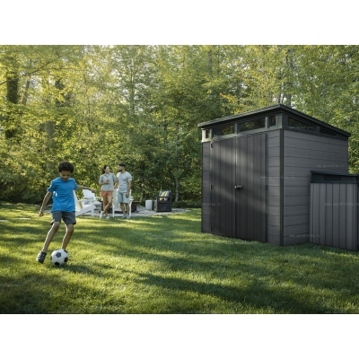 Древесно-пластиковый композитный сарай Keter Cortina 7x7 Graphite Древесно-пластиковый композитный сарай Keter Cortina 7x7 Graphite