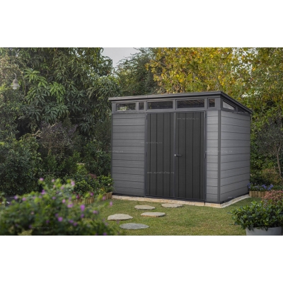 Древесно-пластиковый композитный сарай Keter Cortina 9x7 Graphite Древесно-пластиковый композитный сарай Keter Cortina 9x7 Graphite
