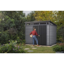 Древесно-пластиковый композитный сарай Keter Cortina 9x7 Graphite Древесно-пластиковый композитный сарай Keter Cortina 9x7 Graphite