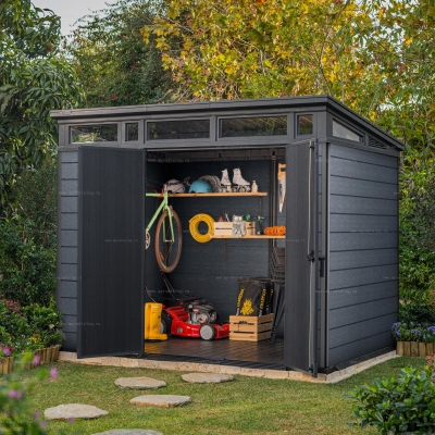 Древесно-пластиковый композитный сарай Keter Cortina 9x7 Graphite Древесно-пластиковый композитный сарай Keter Cortina 9x7 Graphite