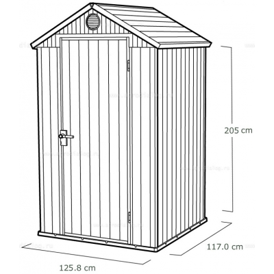 Древесно-пластиковый композитный сарай Keter Darwin 4x4 Green Древесно-пластиковый композитный сарай Keter Darwin 4x4 Green