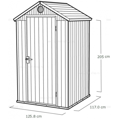 Древесно-пластиковый композитный сарай Keter Darwin 4x4 Grey Древесно-пластиковый композитный сарай Keter Darwin 4x4 Grey