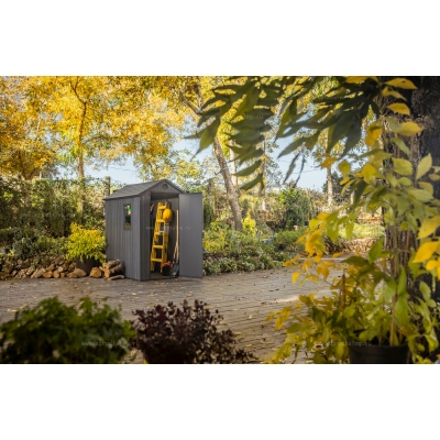 Древесно-пластиковый композитный сарай Keter Darwin 4x6 Grey Древесно-пластиковый композитный сарай Keter Darwin 4x6 Grey