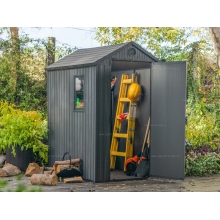 Древесно-пластиковый композитный сарай Keter Darwin 4x6 Grey Древесно-пластиковый композитный сарай Keter Darwin 4x6 Grey