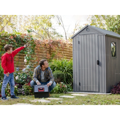 Древесно-пластиковый композитный сарай Keter Darwin 4x6 Grey Древесно-пластиковый композитный сарай Keter Darwin 4x6 Grey