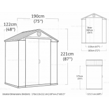 Древесно-пластиковый композитный сарай Keter Darwin 6x4 Green Древесно-пластиковый композитный сарай Keter Darwin 6x4 Green