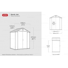 Древесно-пластиковый композитный сарай Keter Darwin 6x4 Grey Древесно-пластиковый композитный сарай Keter Darwin 6x4 Grey