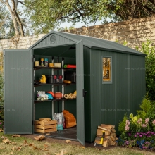 Древесно-пластиковый композитный сарай Keter Darwin 6x8 Green Древесно-пластиковый композитный сарай Keter Darwin 6x8 Green