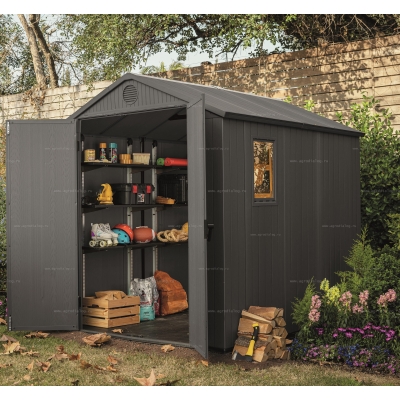 Древесно-пластиковый композитный сарай Keter Darwin 6x8 Grey Древесно-пластиковый композитный сарай Keter Darwin 6x8 Grey