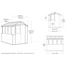 Древесно-пластиковый композитный сарай Keter Darwin Potting 6x8 Green Древесно-пластиковый композитный сарай Keter Darwin Potting 6x8 Green