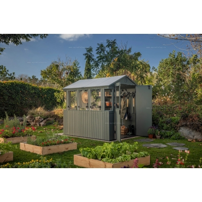 Древесно-пластиковый композитный сарай Keter Darwin Potting 6x8 Green Древесно-пластиковый композитный сарай Keter Darwin Potting 6x8 Green