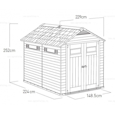 Древесно-пластиковый композитный сарай Keter Fusion 757 Mahogany Древесно-пластиковый композитный сарай Keter Fusion 757 Mahogany