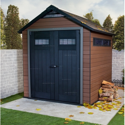 Древесно-пластиковый композитный сарай Keter Fusion 757 Mahogany Древесно-пластиковый композитный сарай Keter Fusion 757 Mahogany