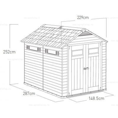 Древесно-пластиковый композитный сарай Keter Fusion 759 Mahogany Древесно-пластиковый композитный сарай Keter Fusion 759 Mahogany