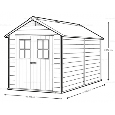 Древесно-пластиковый композитный сарай Keter Newton 7511 Древесно-пластиковый композитный сарай Keter Newton 7511