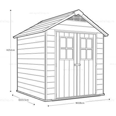 Древесно-пластиковый композитный сарай Keter Newton 757 Древесно-пластиковый композитный сарай Keter Newton 757