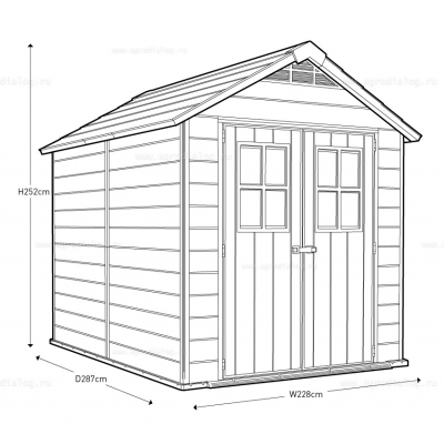 Древесно-пластиковый композитный сарай Keter Newton 759 Древесно-пластиковый композитный сарай Keter Newton 759