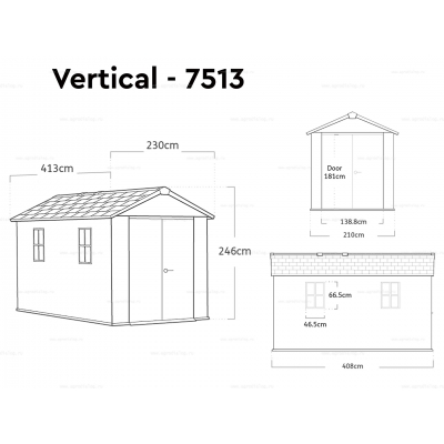 Древесно-пластиковый композитный сарай Keter Newton Plus 7513 Grey Древесно-пластиковый композитный сарай Keter Newton Plus 7513 Grey