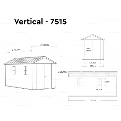 Древесно-пластиковый композитный сарай Keter Newton Plus 7515 Grey Древесно-пластиковый композитный сарай Keter Newton Plus 7515 Grey