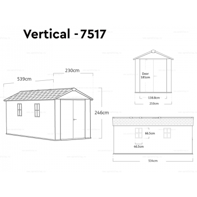 Древесно-пластиковый композитный сарай Keter Newton Plus 7517 Grey Древесно-пластиковый композитный сарай Keter Newton Plus 7517 Grey