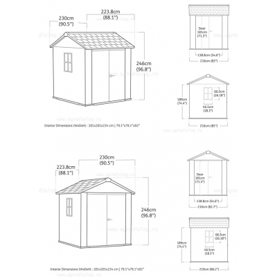 Древесно-пластиковый композитный сарай Keter Newton Plus 757 Grey Древесно-пластиковый композитный сарай Keter Newton Plus 757 Grey