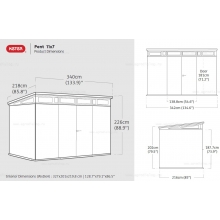 Древесно-пластиковый композитный сарай Keter Signature Pent 11x7 Ashwood Древесно-пластиковый композитный сарай Keter Signature Pent 11x7 Ashwood