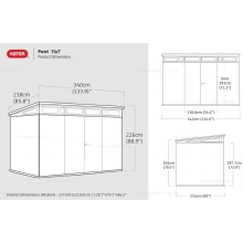 Древесно-пластиковый композитный сарай Keter Signature Pent 11x7 Venetian Brown Древесно-пластиковый композитный сарай Keter Signature Pent 11x7 Venetian Brown