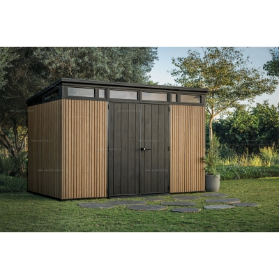 Древесно-пластиковый композитный сарай Keter Signature Pent 11x7 Venetian Brown Древесно-пластиковый композитный сарай Keter Signature Pent 11x7 Venetian Brown