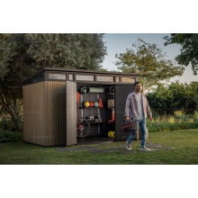 Древесно-пластиковый композитный сарай Keter Signature Pent 11x7 Venetian Brown Древесно-пластиковый композитный сарай Keter Signature Pent 11x7 Venetian Brown