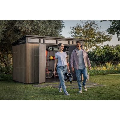 Древесно-пластиковый композитный сарай Keter Signature Pent 11x7 Venetian Brown Древесно-пластиковый композитный сарай Keter Signature Pent 11x7 Venetian Brown