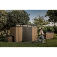 Древесно-пластиковый композитный сарай Keter Signature Pent 11x7 Venetian Brown Древесно-пластиковый композитный сарай Keter Signature Pent 11x7 Venetian Brown