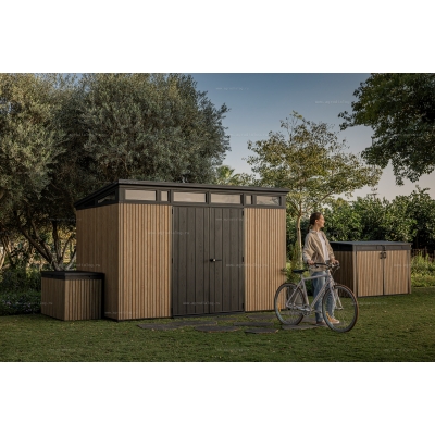 Древесно-пластиковый композитный сарай Keter Signature Pent 11x7 Venetian Brown Древесно-пластиковый композитный сарай Keter Signature Pent 11x7 Venetian Brown