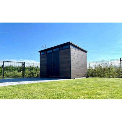 Древесно-пластиковый композитный сарай Keter Signature Pent 11x7 Walnut Древесно-пластиковый композитный сарай Keter Signature Pent 11x7 Walnut