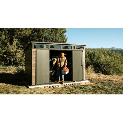 Древесно-пластиковый композитный сарай Keter Signature Pent 11x7 Walnut Древесно-пластиковый композитный сарай Keter Signature Pent 11x7 Walnut