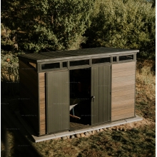 Древесно-пластиковый композитный сарай Keter Signature Pent 11x7 Walnut Древесно-пластиковый композитный сарай Keter Signature Pent 11x7 Walnut