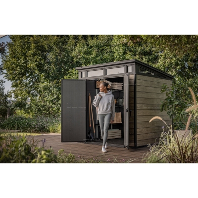 Древесно-пластиковый композитный сарай Keter Signature Pent 7x7 Ashwood Древесно-пластиковый композитный сарай Keter Signature Pent 7x7 Ashwood