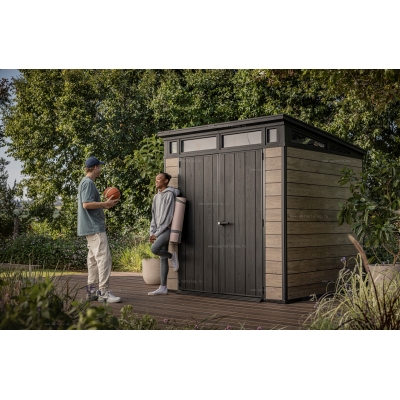 Древесно-пластиковый композитный сарай Keter Signature Pent 7x7 Ashwood Древесно-пластиковый композитный сарай Keter Signature Pent 7x7 Ashwood