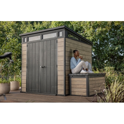 Древесно-пластиковый композитный сарай Keter Signature Pent 7x7 Ashwood Древесно-пластиковый композитный сарай Keter Signature Pent 7x7 Ashwood