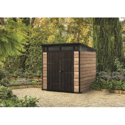 Древесно-пластиковый композитный сарай Keter Signature Pent 7x7 Ashwood Древесно-пластиковый композитный сарай Keter Signature Pent 7x7 Ashwood